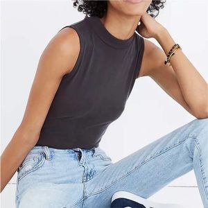 Madewell Mockneck Tank Bodysuit XS midnight navy NWT never worn